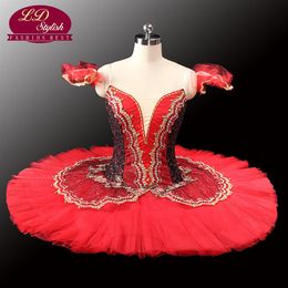 Adult black Red Professional Tutu Red Ballet Tutus For Performance Black Swan Costume Girls Ballet TutuLD0014264Y