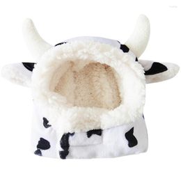 Dog Apparel Cute Cow Design Pet Cat Hat Lovely Costume Cosplay Small Puppy Supplies Halloween Party Products For