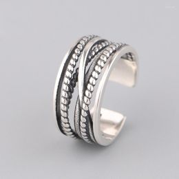 Cluster Rings HOYON 925 Sterling Silver Colour Ring For Men And Women Wedding Band Male Finger Multilayer Winding Jewellery Birthday Gift