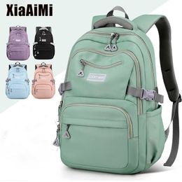 School Bags Women's Backpack Fashion Solid Colour Backpack Teenage Girls School Shoulder Bag Waterproof Nylon Bagpack High Capacity Bags 230729