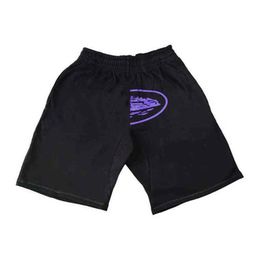 Fabric Cruise Print Elastic Waist Sports Shorts Men's Vintage Punk Casual High Waist Streetwear Loose Shorts Y2k Bottoms Goth245r