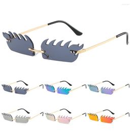 Sunglasses Halloween Costume Flame Funny Party Cosplay Metal Frame Eyewear UV400 Protection Shades For Women & Men