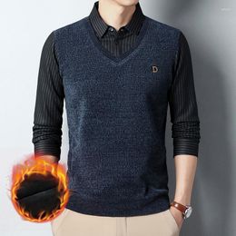 Men's Sweaters M-4XL! 2023 Autumn/Winter Casual Trend High Neck Knitted Polo Pullover Sweater Men