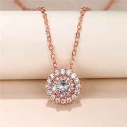 Pendant Necklaces Huitan 2023 Trendy Cubic Zirconia Necklace For Women Engagement Wedding Fashion Female Party Jewellery Gift
