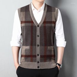 Men's Vests Knitted Sweater Vest 2023 Cardigan Top And Thickening Spring Autumn