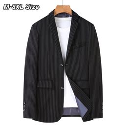 Men's Suits Blazers Plus Size 6XL 7XL 8XL Men's Blazer Business Casual Stripes Suit Jacket Autumn Coats Office Wedding Dress Oversize Brand Clothes 230729