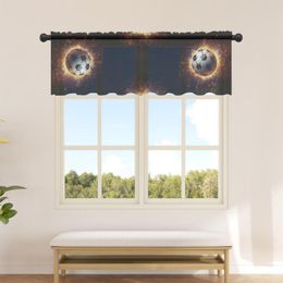 Curtain Football Flame Gradient Short Tulle Kitchen Cabinet Curtains Living Room Bedroom For Home Decor