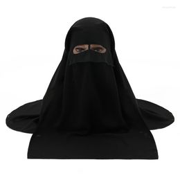 Scarves Factory Wholesale Black Arab Prayer Khimar Niqab Chiffon Scarf Face Coverings For Muslim Women Fashion Cover 85 75cm