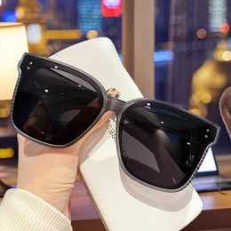 Sunglasses Brand Vintage Square Polarized Men Women Oversized Rivet Sun Glasses Female Thick Frame Shades Driving UV400