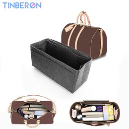 Cosmetic Bags Cases TINBERON Insert Organizer Large Capacity Travel Bag Special liner Bag Felt Cloth Side Pull Type lined Bag Make Up Cosmetic Bag 230729