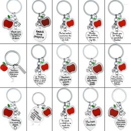 Keychains Thank You Gift Teacher Teaching Assistant Heart Apple Keyring Charm Keychain Pendant Key Chain Love