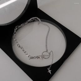 Pendant Necklaces Cross Woman Tassel Necklace Women Chain Lovers Jewelry Wedding Silver Color Trendy Kpop Party Metal Collares