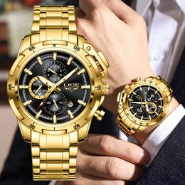 Wristwatches Big Watches for Men Top Luxury Brand LIGE Quartz Mens Watch Sport Waterproof Wrist Watches Chronograph Date Relogio Masculino 230729