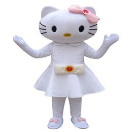 2018 High quality Mascot Costume Cute kitty Halloween Christmas Birthday Character Costume Dress Animal White cat Mascot Ship257h