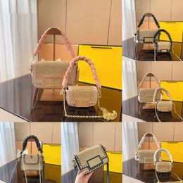 female Evening Bags crossbody bag designer bags shoulder Handbag women chain Straw weaving luxurys purses handbags tote Solid color Classic Purse