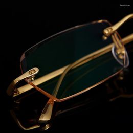 Sunglasses High-end Glasses Gold Titanium Frames Rimless Eyeglasses Mens Eyewear Prescription Optical Custom Custom-made