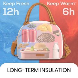 Storage Bags Insulated Lunch Bag With Large Capacity Diagonal Wear Durable Oxford Cloth Smooth Zippers Bento Home Supplies