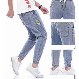 Newest Goods Baggy Jeans Drawstring Waist Jeans Men Streetwear Elastic Cuff Kpop Clothes Casual Wide Leg Harajuku Grey Blue262o