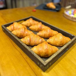 Decorative Flowers Artificial Bread Simulation Food Model Fake Croissant Home Decoration Shop Window Display Pography Props Table Decor