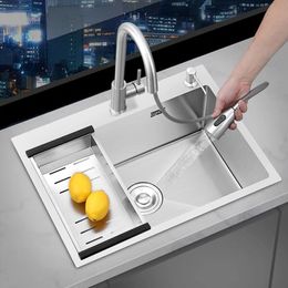 Kitchen Sink Farmhouse Above Counter Undermounter Single Bowel Wash Basin with Gourmet Faucet Drain