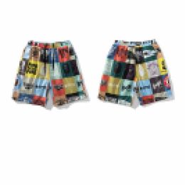 Bathing Ape Men's Shorts Summer New Men's Casual Patchwork Colour Block Pattern Shorts APE Pants