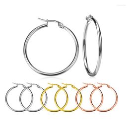 Hoop Earrings Stainless Steel Golden Women's Men's Large/small Round Ear Jewelry