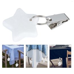 Table Cloth 4 Pcs Camping Tablecloth Hanger Clip Stone Weight Ornament White Natural Marble Wedding