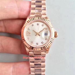 Top quality WF Factory watch Pearlmaster ETA 2617 movement 28mm 279178 279175 Rose Gold Mechanical Automatic Ladies Women's W243N