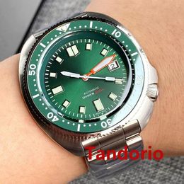 Wristwatches Tandorio 44mm Sapphire Glass 20ATM White/Blue/Green/Surfing Dial NH35 PT5000 Diver Automatic Men Watch Date Luminous Steel