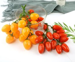 Decorative Flowers 1Pc Fake Fruit Simulation Cherry Tomatoes Home Party Decor Pography Prop Artificial String Foam Props