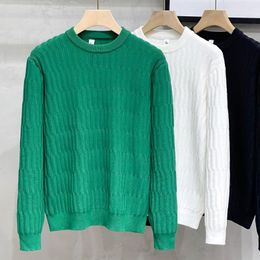 Men's Sweaters Winter Men Vintage Twist Sweater O-Neck Solid Colour Male Knitted Pullover Loose Harajuku Mens Retro Knitwear A123