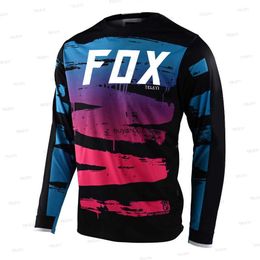 Zt4a Men's t Shirts T-shirts 2023 New Style Mx Summer Long-sleeved Downhill Mtb Mountain Bike Cycling Breathable Designer Clothes Motocross Jersey Foxxx Teleyi