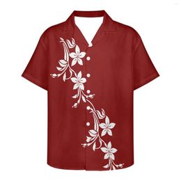 Men's Casual Shirts Polynesian Tribal Fijian Totem Tattoo Fiji Prints Summer Hawaiian Shirt For Men Beach Clothing Fashion Short Sleeve