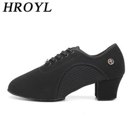 Dance Shoes HROYL Latin Ballroom Dance Shoes for Women Lace-up Practise Closed Toe Modern Salsa Dance Teaching Performance Dancing Shoes 230729