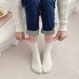 Women Socks Retro Striped Cotton Spring And Summer Breathable Sweat-absorbing Fashion Casual Color-block