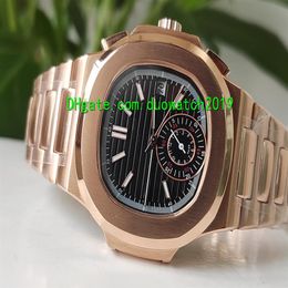6 Colour Top Mens rose gold watches 5980 1R Automatic mechanical Luxury fold strap dial High quality sapphire Men sport watch2511