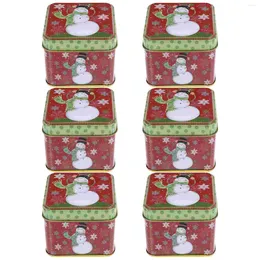 Storage Bottles 6 Pcs Gift Box Candy Containers Cookie Tins Lids Christmas Supplies Sweet Sugar Case Tinplate
