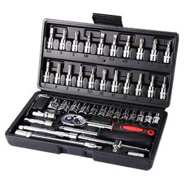 Professional Hand Tool Sets Car Repair Ratchet Spanner Wrench Socket Screwdriver Bits Set Bicycle Kits Mechanical Tools277Q