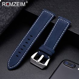 Watch Bands Genuine Leather Watchband Bracelet Black Blue Brown Vintage Matte Watch Strap For Women Men 18mm 20mm 22mm 24mm Wrist Band 230729