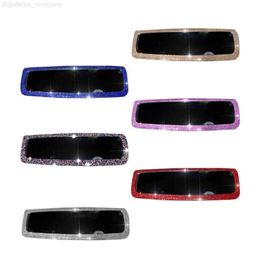 Crystal Diamond Sparkle Universal Car Interior Rear View Mirror Driving Safety Mirror Cover Trim for Women Girls262F