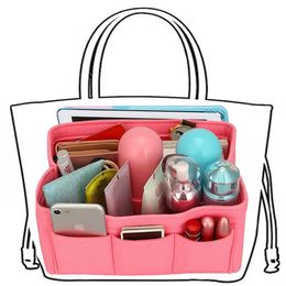 Felt Storage Bag Insert Purse Organizer For Tote&Handbag Shaper Makeup Storage Organizer Women Cosmetic Organizer for Travel2655