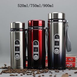 Tumblers High Capacity Thermos Mug Flask Stainless Steel Tumbler Insulated Water Bottle Portable Vacuum For Tea Travle Mugs 230729