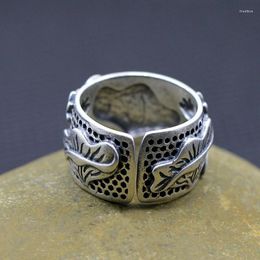 Cluster Rings Thai Products Silver Jewellery Exquisite Lotus Leaf Retro Ring Opening Of
