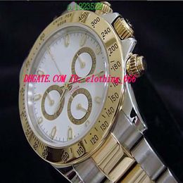 Watch Men Wristwatch Two Tone 18k Yellow Gold Steel Watch White 16523 Automatic 7750 movement Waterproof with luminous Men's 2525