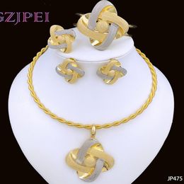 Wedding Jewelry Sets Latest Italian 18k Gold Plated Jewelry Set For Women Two Tone Jewelry Elegant Butterfly Pendant Necklace Earrings Bracelet Party 230729