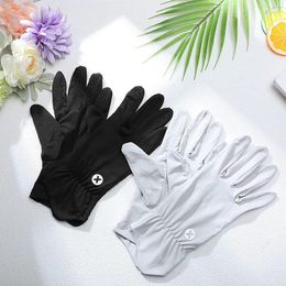 Cycling Gloves Summer Sunscreen Unisex Nylon Anti Slip Half Finger Touchable Screen Riding UV Resistant Outdoor