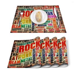 Table Runner 4/6pcs Set Mats Wall Graffiti Art Text Alphabet Printed Napkin Kitchen Accessories Home Party Decorative Placemats