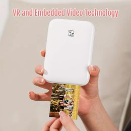 Mini HD Wireless tragbarer Fotodrucker, Mobiltelefon BT -Verbindung, Farb -HD -Restaurierung, kompatibel mit iOS/Android BT -Geräten, Zink -Drucktechnologie