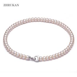 Strands Strings Natural Freshwater Pearl Necklace Jewelry 925 Sterling Silver Choker Rope Chain Vintage Cute Pretty Fashion Gifts For Women 230729