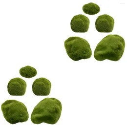 Decorative Flowers 10 Pcs Faux Moss Micro Stone Artificial Ornament Wall Household Flocking Landscape Fake Rocks Office